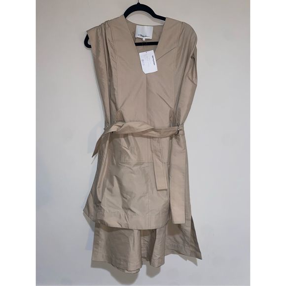 3.1 Phillip Lim NWT Tie Side Shift Dress, Belted Apron Sheath Size 0, MSRP $650 - Picture 10 of 14